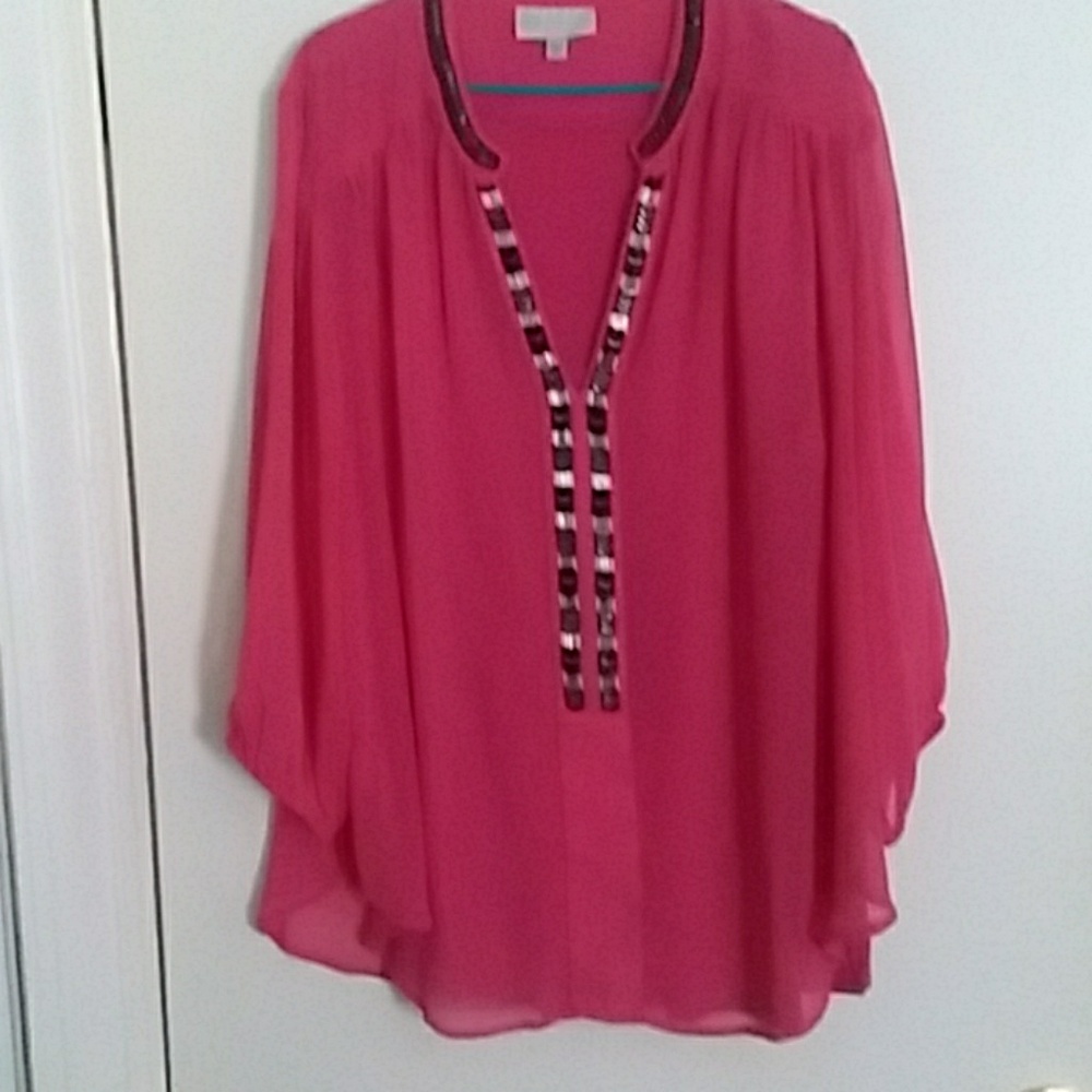 VIP by Avenue fuschia pink blouse